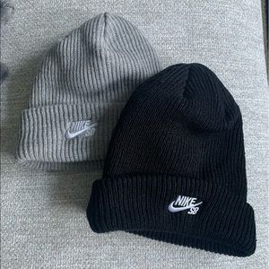 Two Nike SB beanies